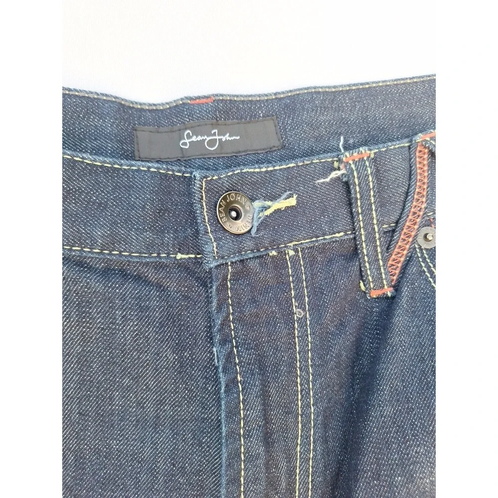 Vintage Y2k Sean John Baggy Jeans Mens 36x32 Embroidered Pocket Wide Leg Skater